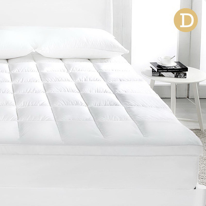 Giselle DOUBLE Mattress Topper Duck Feather Down 1000GSM Pillowtop Topper - Sale Now