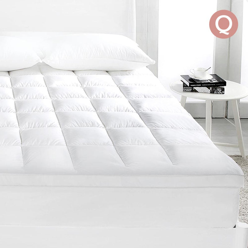 Giselle QUEEN Mattress Topper Duck Feather Down 1000GSM Pillowtop Topper - Sale Now