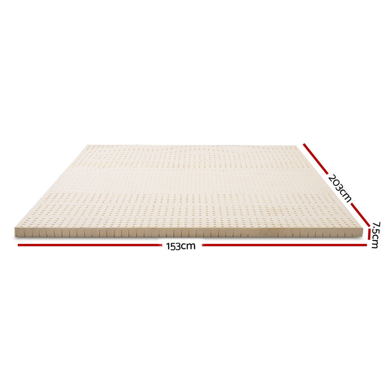 Giselle Bedding 7 Zone Latex Mattress Topper Underlay 7.5cm Queen Mat Pad Cover - Sale Now