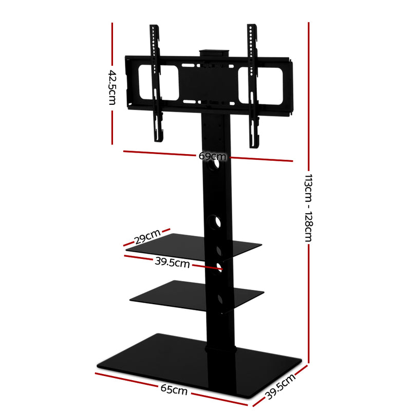 Artiss Floor TV Stand Bracket Mount Swivel Height Adjustable 32 to 70 Inch Black - Sale Now