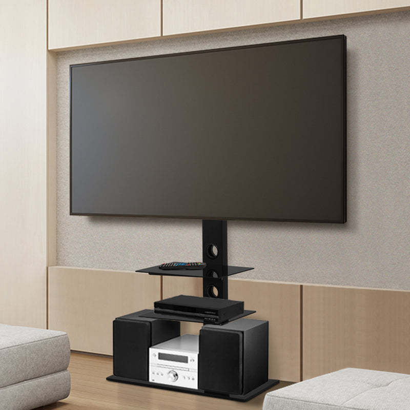 Artiss Floor TV Stand Bracket Mount Swivel Height Adjustable 32 to 70 Inch Black - Sale Now