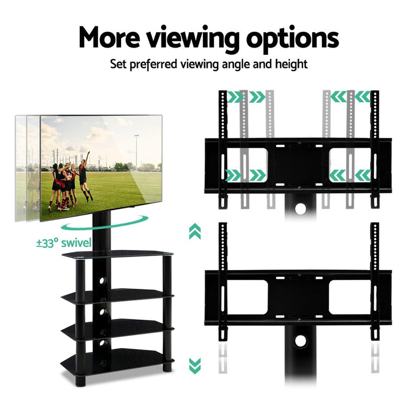 Artiss TV Mount Stand Swivel Bracket 3 Tier Floor Shelf 32 to 50 inch Universal - Sale Now