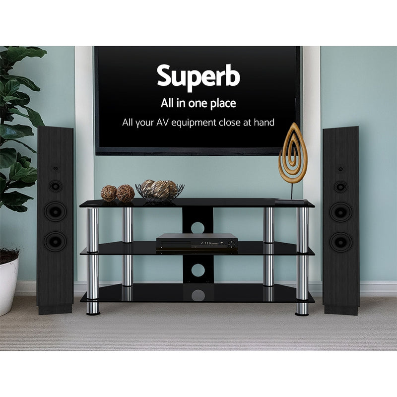 Artiss TV Stand Entertainment Unit Media Cabinet Temptered Glass 3 Tiers - Sale Now