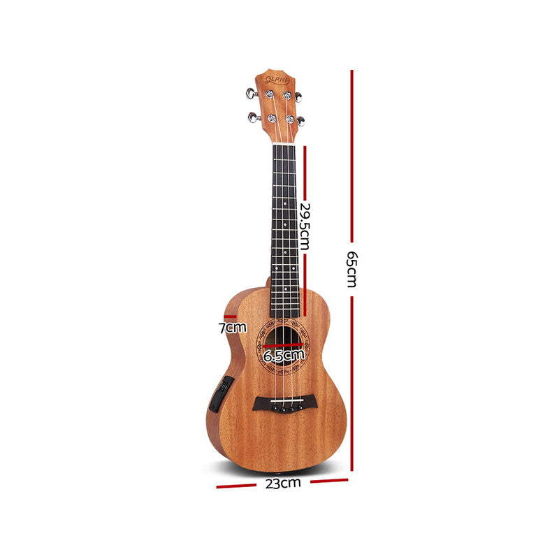ALPHA 26 Inch Tenor Ukulele Electric Mahogany Ukeleles Uke Hawaii Guitar with EQ - Sale Now