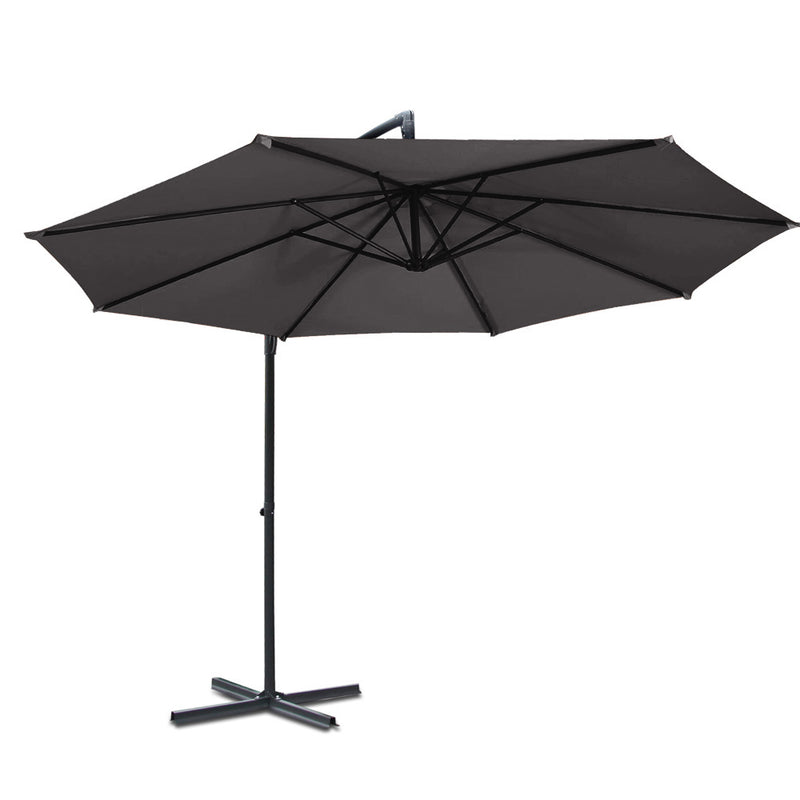 Instahut 3M Outdoor Furniture Garden Umbrella Charcoal - Sale Now