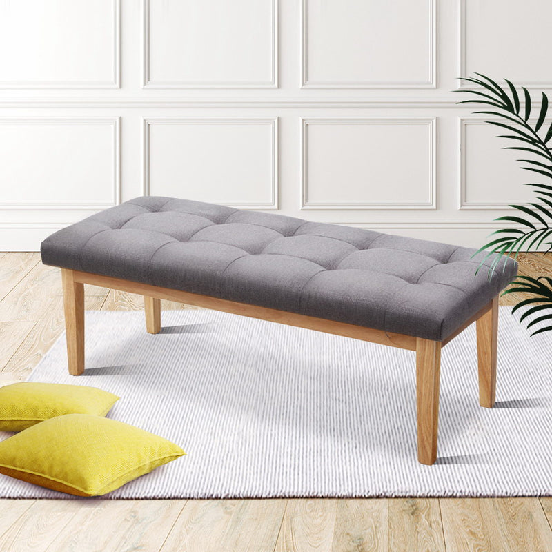 Artiss Bench Bedroom Benches Ottoman Upholstered Fabric Chair Foot Stool 120cm - Sale Now