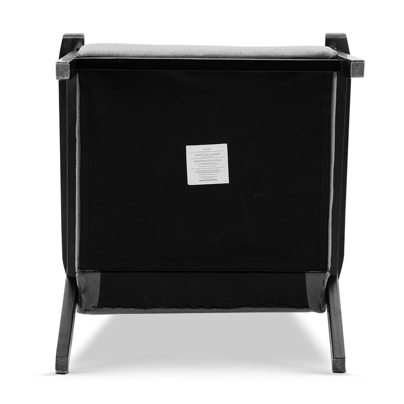 Artiss Fabric Dining Armchair - Black & Grey - Sale Now