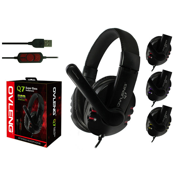 OVLENG Q7 USB Computer Headphones with Mic and Volume Control - Sale Now