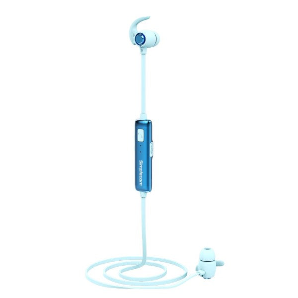 Simplecom BH310 Metal In-Ear Sports Bluetooth Stereo Headphones Blue - Sale Now