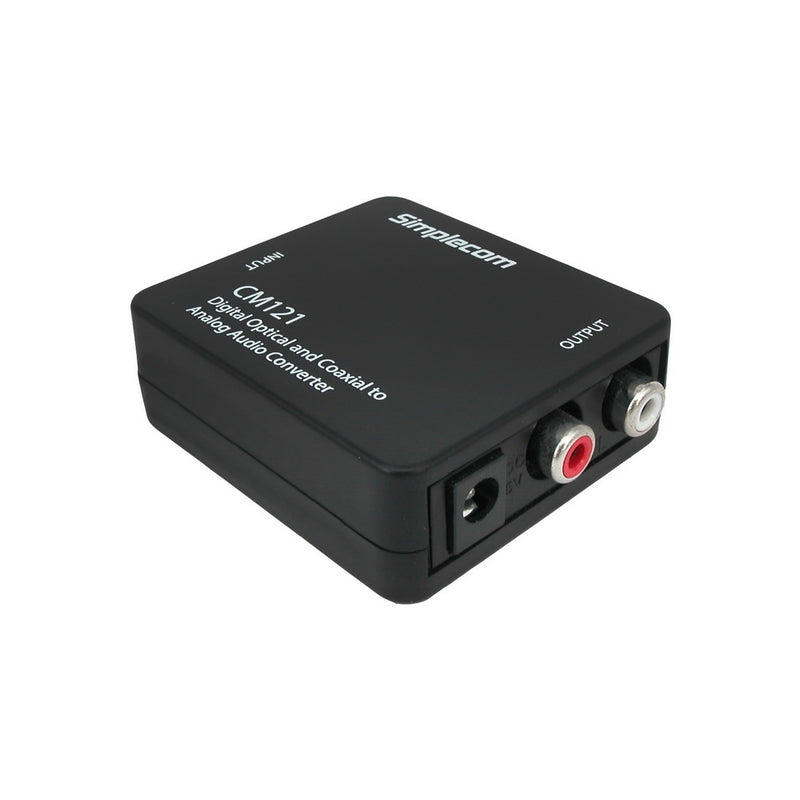 Simplecom CM121 Digital Optical Toslink and Coaxial to Analog RCA Audio Converter - Sale Now