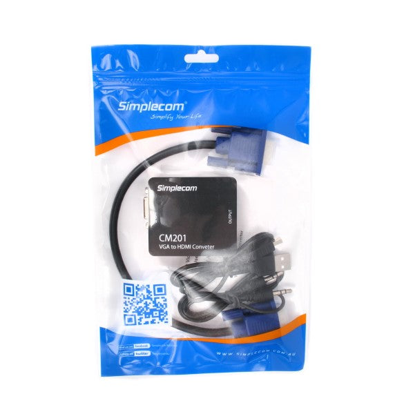 Simplecom CM201 Full HD 1080p VGA to HDMI Converter with Audio - Sale Now