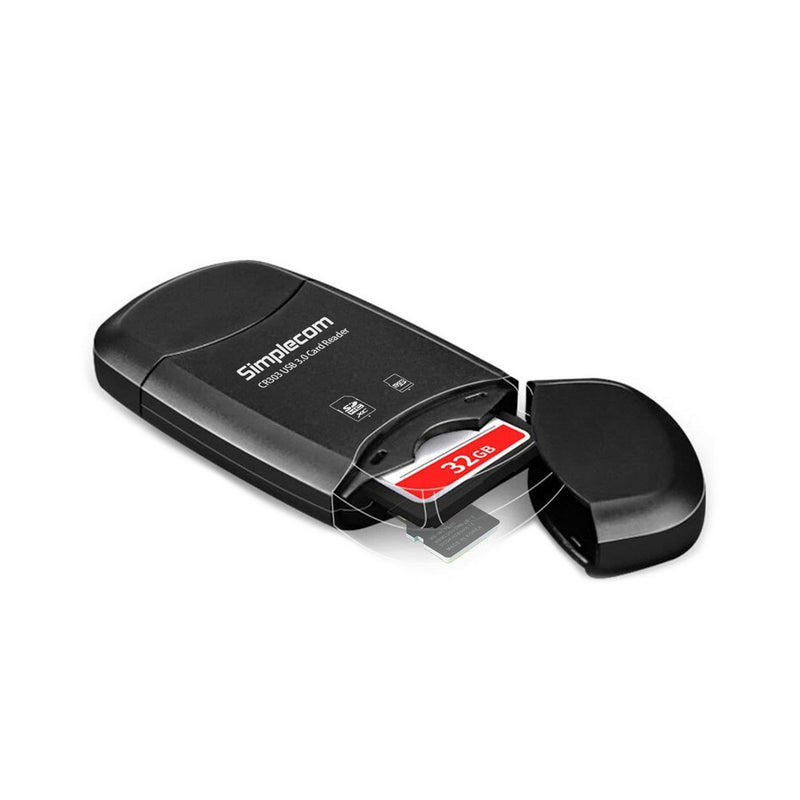 Simplecom CR303 2 Slot SuperSpeed USB 3.0 Card Reader with Dual Caps - Sale Now