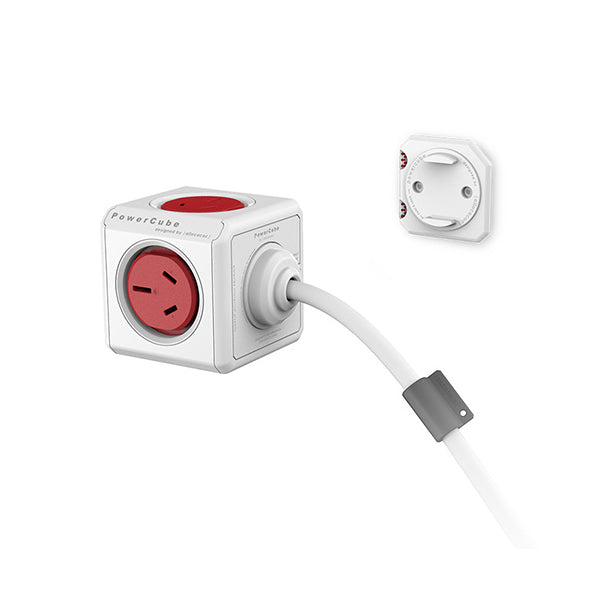 ALLOCACOC POWERCUBE Extended Boston Red 5 Outlets with 1.5M CABLE - Sale Now