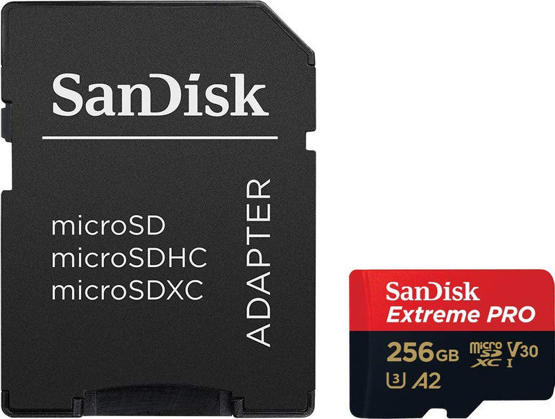 SANDISK  SDSQXCZ-256G-GN6MA TF Extreme PRO A2 V30 UHS-I/U3 170R/90W WITH SD ADAPTER - Sale Now