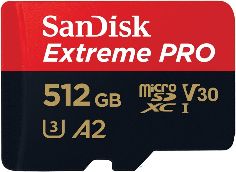 SANDISK SDSQXCZ-512G-GN6MA MICRO EXTREME PRO A2 V30 UHS-I/U3 170R/90W SDXC CARD WITH ADAPTER - Sale Now