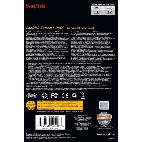 SanDisk Extreme Pro CFXP 64GB CompactFlash 160MB/s (SDCFXPS-064G) - Sale Now
