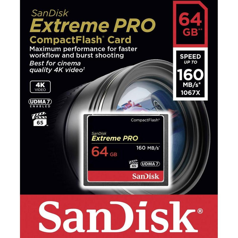 SanDisk Extreme Pro CFXP 64GB CompactFlash 160MB/s (SDCFXPS-064G) - Sale Now