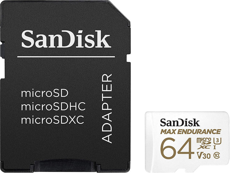 Sandisk Max Endurance Microsdxc Card SQQVR 64G (30 000 HRS) UHS-I C10 U3 V30 100MB/S R 40MB/S W SD Adaptor SDSQQVR-064G-GN6IA - Sale Now