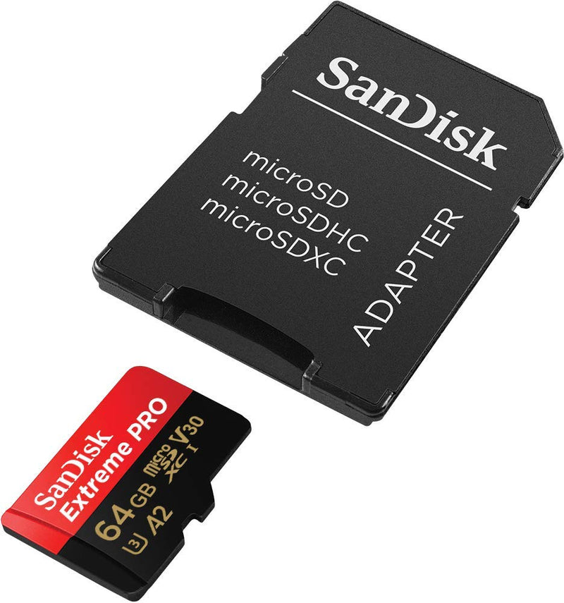 SANDISK  SDSQXCY-064G-GN6MA TF Extreme PRO A2 V30 UHS-I/U3 170R/90W WITH SD ADAPTER - Sale Now