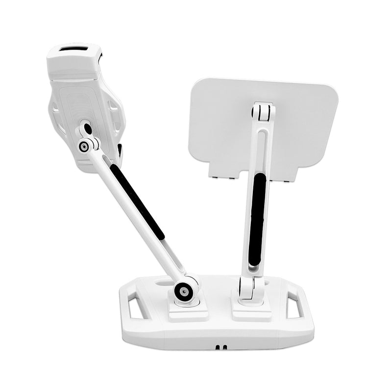 Universal and Adjustable Double Arm Stand Holder White - Sale Now