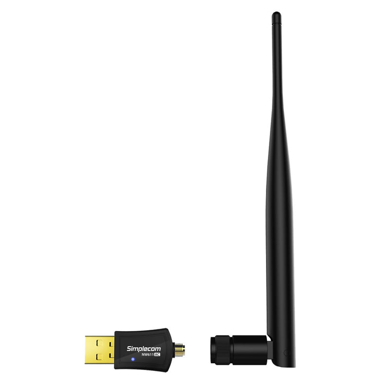 Simplecom NW611 AC600 WiFi Dual Band USB Adapter with 5dBi High Gain Antenna - Sale Now