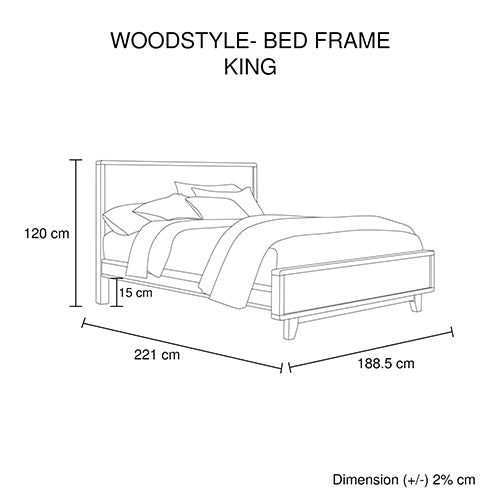 Woodstyle Bedframe King Size Antique Light Brown - Sale Now