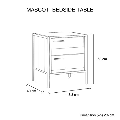 Mascot Bedside Table Oak Colour - Sale Now