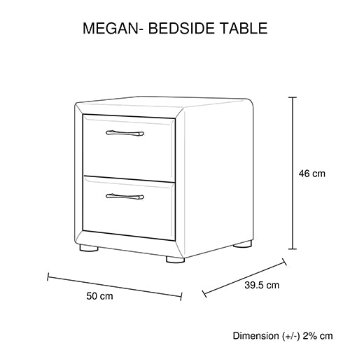 Bedside Table Bedroom Unit with Drawer Megan - Sale Now
