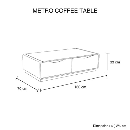 Metro Coffee Table Black Glass & White Painting - Sale Now