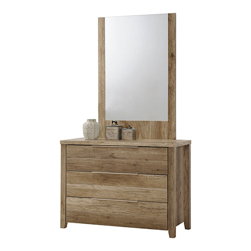 Alice Dressing Chest Mirror Makeup Table with 3 Drawers Wood - Sale Now