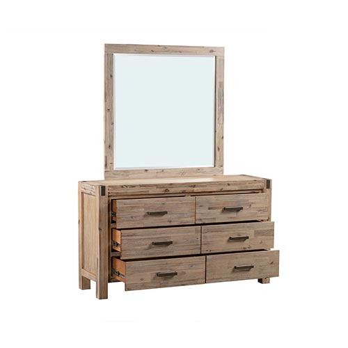 Java Dresser Table Mirror Makeup Cabinet with Drawer Oak - Sale Now