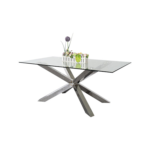 Jason Stainless Steel Glossy Dining Table - Sale Now