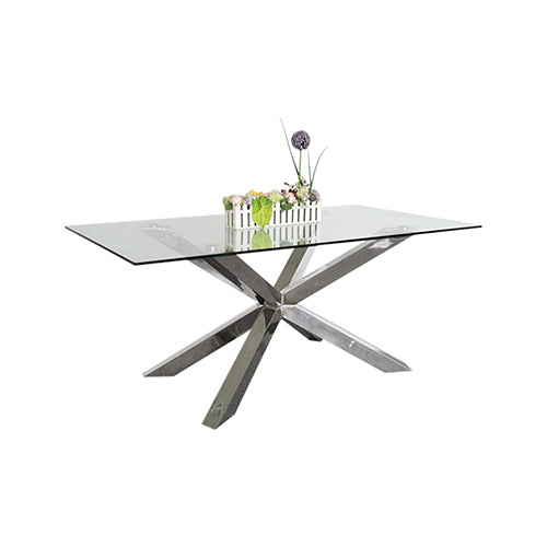 Jason Stainless Steel Glossy Dining Table - Sale Now