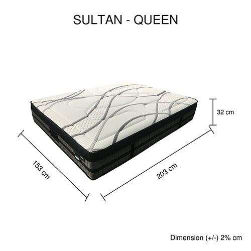 Sultan Backcare Bedroom Mattress Pocket Spring Queen Size - Sale Now