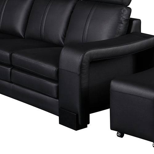 Majestic Sofa Large Size Black Colour Bonded Leather - Sale Now