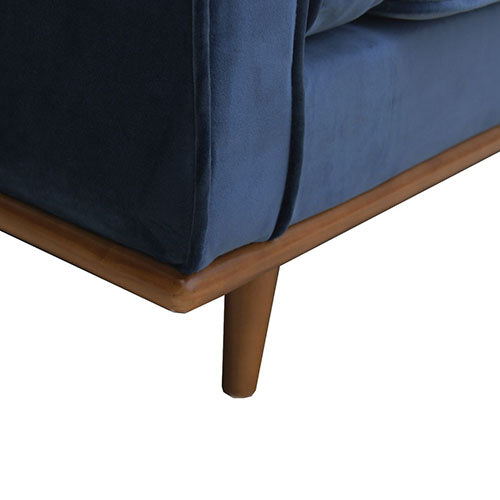York Sofa 1 Seater Fabric Cushion Modern Sofa Blue Colour - Sale Now