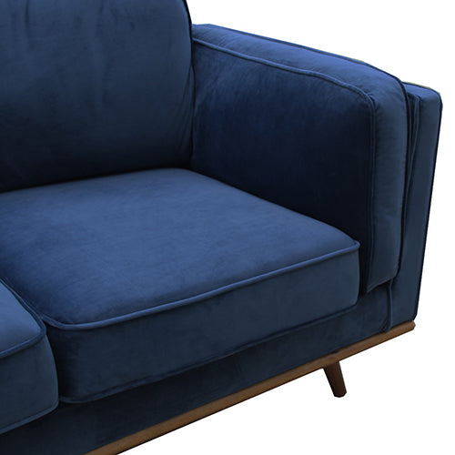 York Sofa 3 Seater Fabric Cushion Modern Sofa Blue Colour - Sale Now