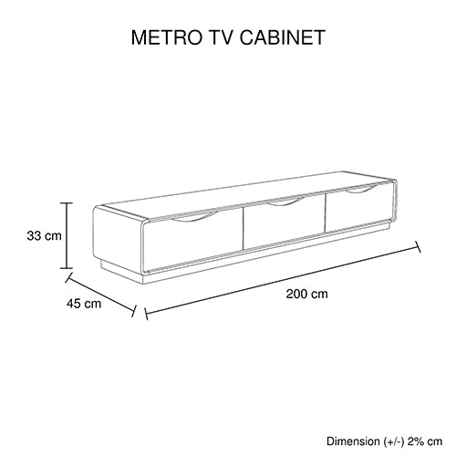 Metro TV Cabinet Black Glass & White Painting - Sale Now