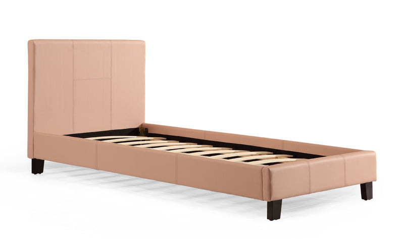 Single PU Leather Bed Frame Pink - Sale Now