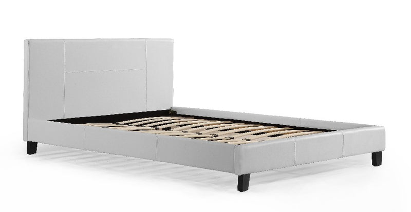 Double PU Leather Bed Frame White - Sale Now