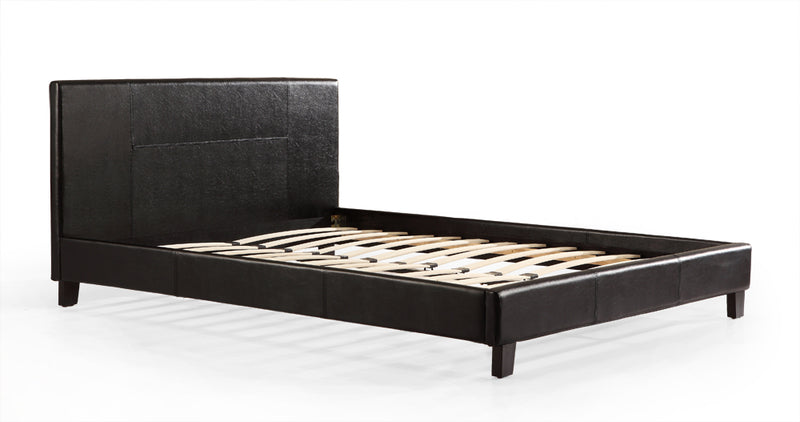 Double PU Leather Bed Frame Black - Sale Now