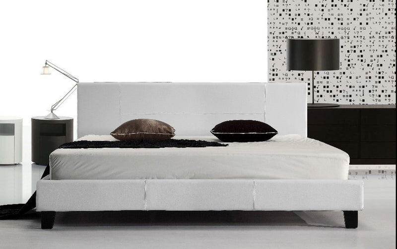 King PU Leather Bed Frame White - Sale Now
