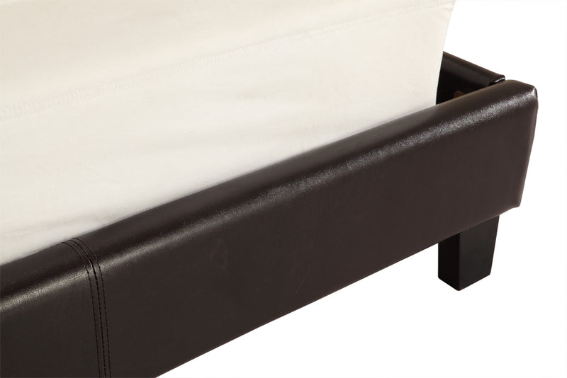 King PU Leather Bed Frame Brown - Sale Now