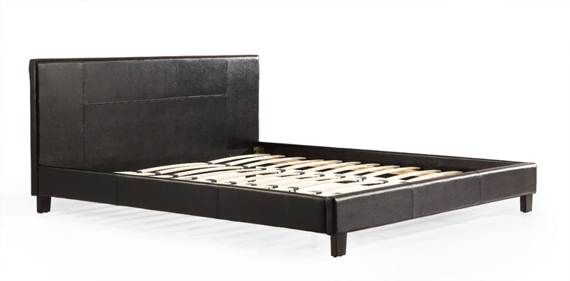 King PU Leather Bed Frame Black - Sale Now