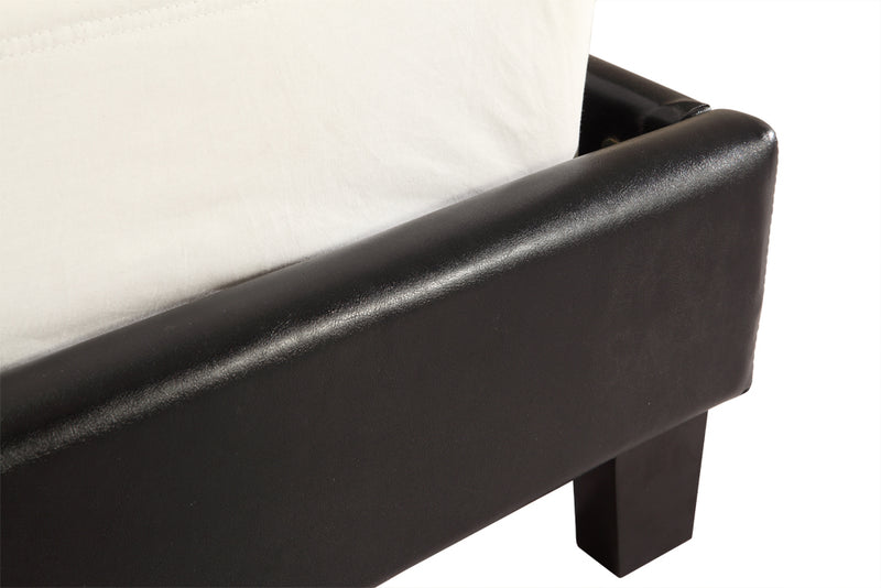 King PU Leather Bed Frame Black - Sale Now