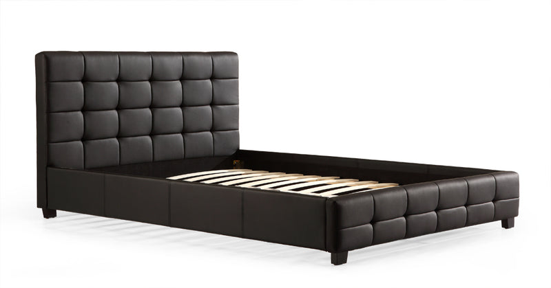 Queen PU Leather Deluxe Bed Frame Black - Sale Now