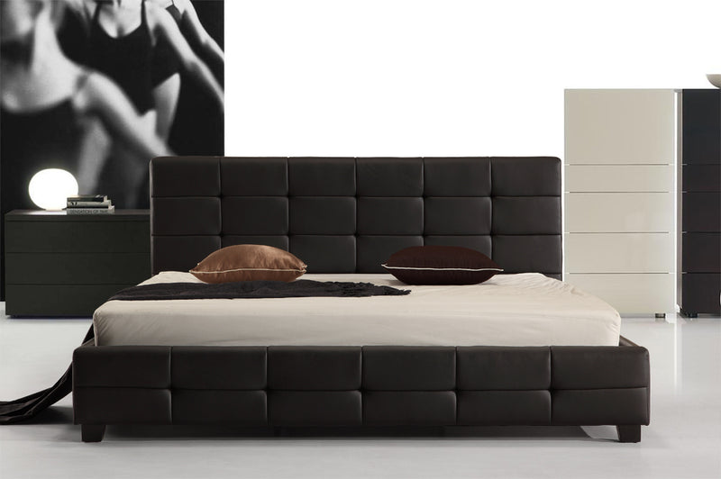 King PU Leather Deluxe Bed Frame Black - Sale Now
