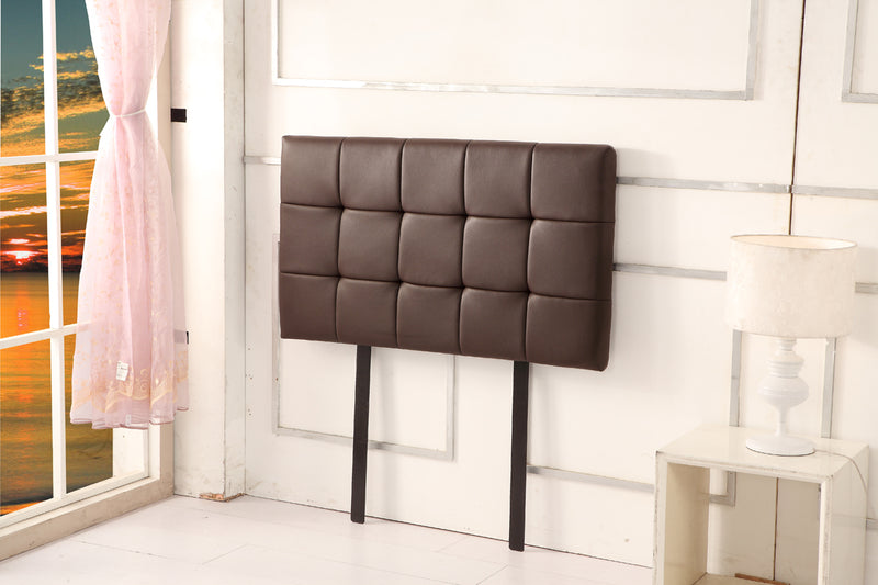 PU Leather Single Bed Deluxe Headboard Bedhead - Brown - Sale Now