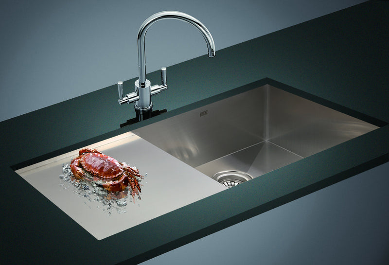 960x450mm Handmade Stainless Steel Undermount / Topmount Kitchen Sink with Waste - Sale Now
