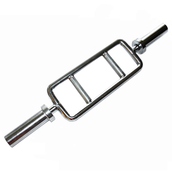 Chrome Olympic Tricep Bar Barbell Heavy Duty with Spring Collars - Sale Now